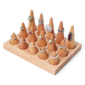 Solid Wood Cone Ring Holder Stand Multi-Slot Wooden Ring Organizer for Home Storage & Retail Shop