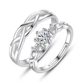 Open Couple Ring Fashion Jewelry Women Adjustable Wedding Ring Set in Diamond Engagement Ring