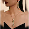 Meizi Fashion Dubai 18K Gold-Plated Bracelets Luxury Orthodox Gift Set Copper Necklace Earrings Featuring Diamond
