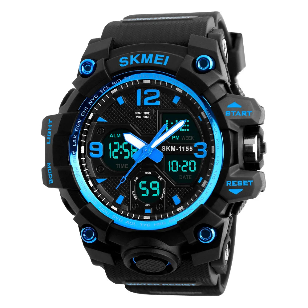 Wholesale Skmei 1155B Analog Display Luxury Quartz Wrist Watch Sport Waterproof Men Digital Watches Relojes