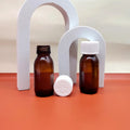2OZ Brown Amber Boston Liquid Medicine Bottle 60ml Syrup Oral Liquid Bottle with White Screwing Cap