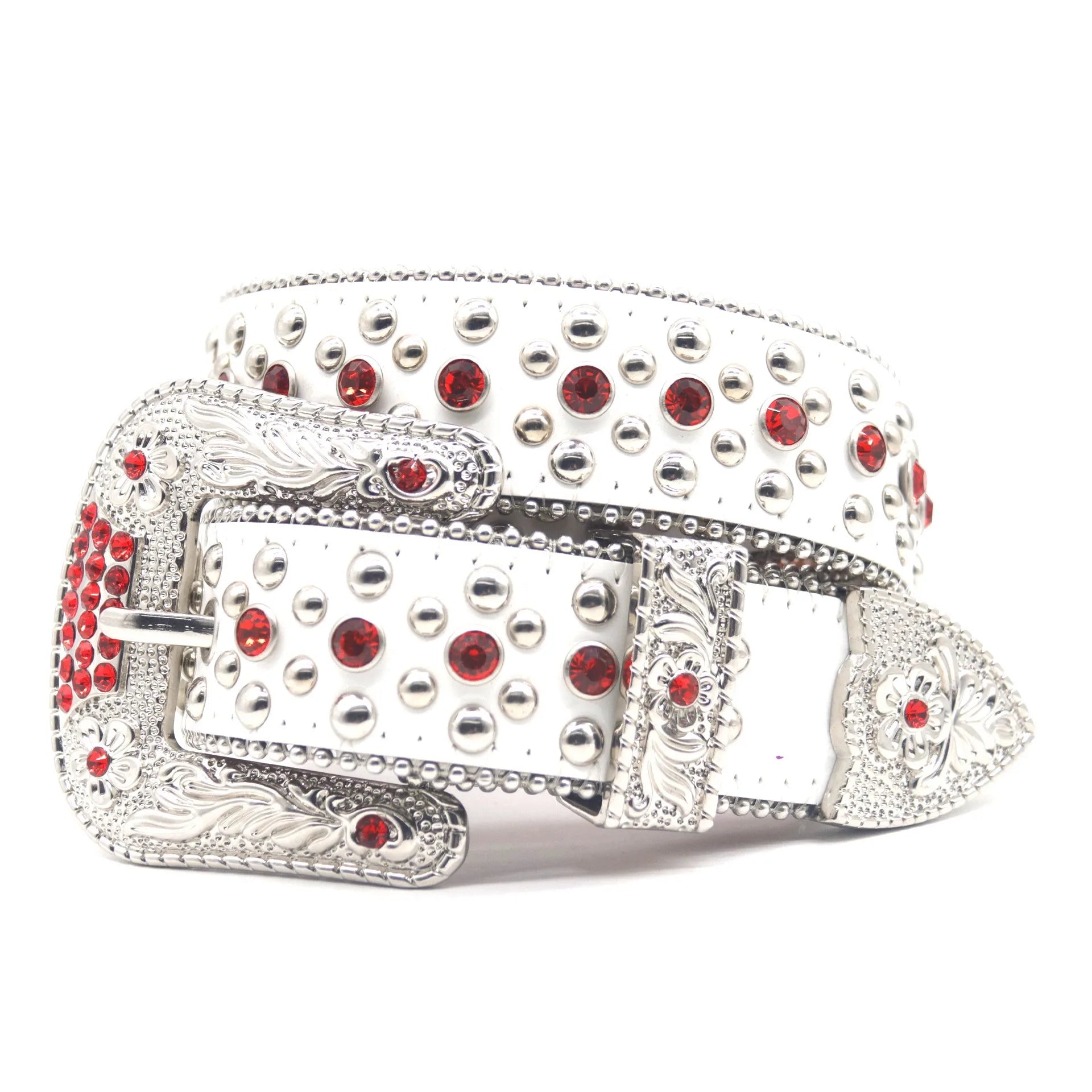 Fashion Rhinestone Alloy Pin Buckle PU Belt Handmade Beaded Personality Elegant Sweet Cool Trend Pants Wholesale Belts