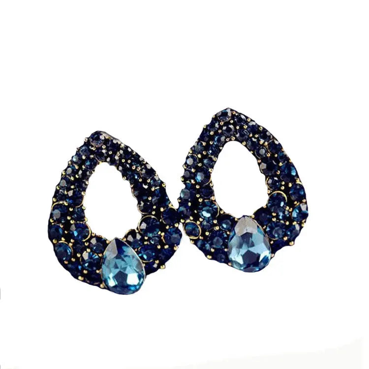 Fashion New Woman Earing Blue Zircon Stud Earrings for Women Wedding Jewelry Earings Hand Made Fashion Earrings