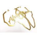 New Arrival Abstract Stylish Hollow Out Custom Name Silver Gold Africa Map Women Cool GoldStainless Steel Earrings MegaBDM