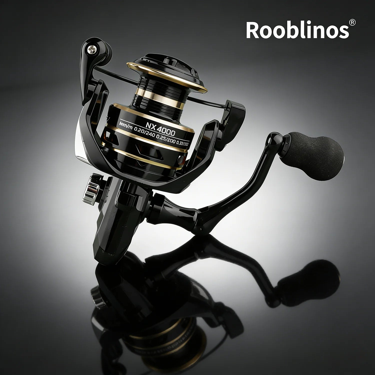 [Germany Stock] Rooblinos NX Spinning Nylon Material Left Hand 5.2:1 Gear Ratio Two-Speed System for Rivers Lakes Sea Series