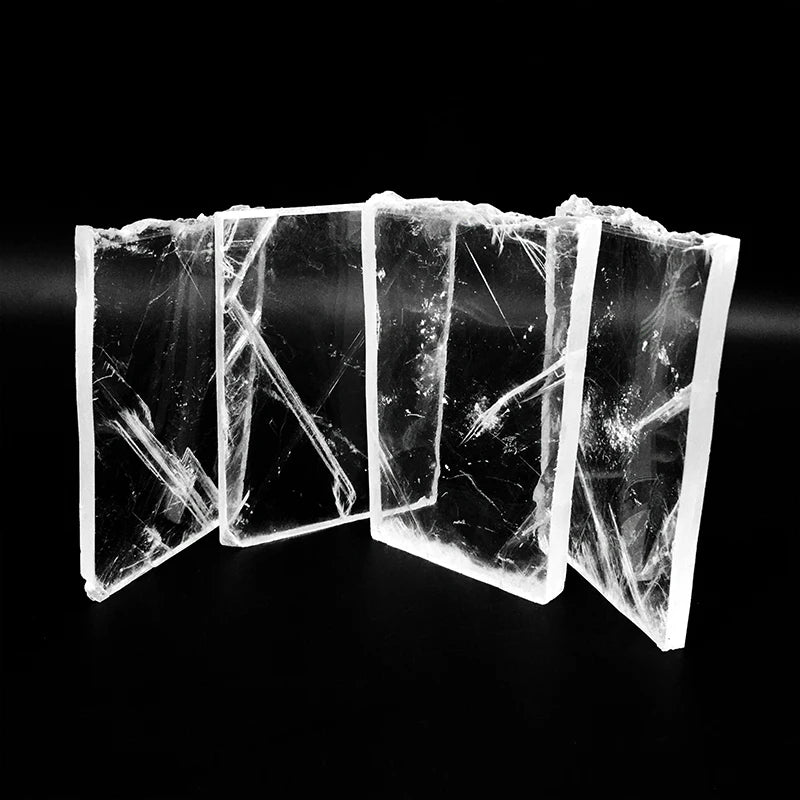 Wholesale Natural Crystal clear Selenite Slab Crystal Crafts Healing Crystal Selenite Slice for Decoration