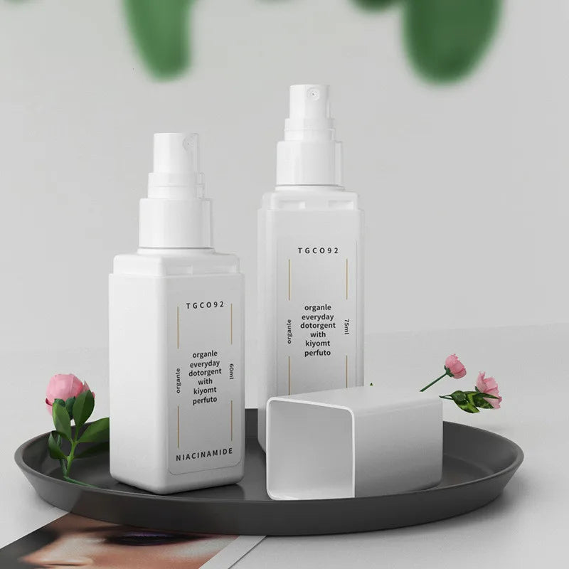 60ml 75ml 90ml PE Square White Double-Layer Full Cover Fog Spray Jars Lotion Pump Sprayer for Face Masks
