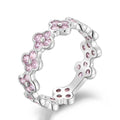 QX 925 Sterling Silver Women's Finger Rings Colorful  Fashion Shape Adjustable Open Rhodium Plated Fashion Jewelry for Weddings