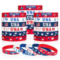 Independence Day Commemorative Silicone Wristband Hot Sale 4th July Bracelet Patriotic Theme Design for National Day Decoration