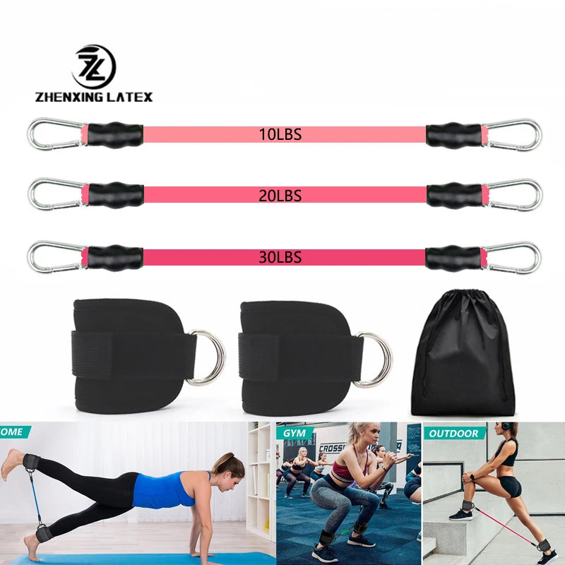 Resistance Bands Set with Ankle Straps Glutes Workout Equipment Ankle Bands for Working Out