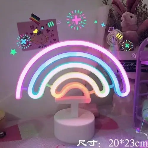 LED Neon Light Wall Art Sign 25 Styles 'Banana Hello' for Bedroom Decor Rainbow Hanging Night Lamp Home Party Holiday Garden