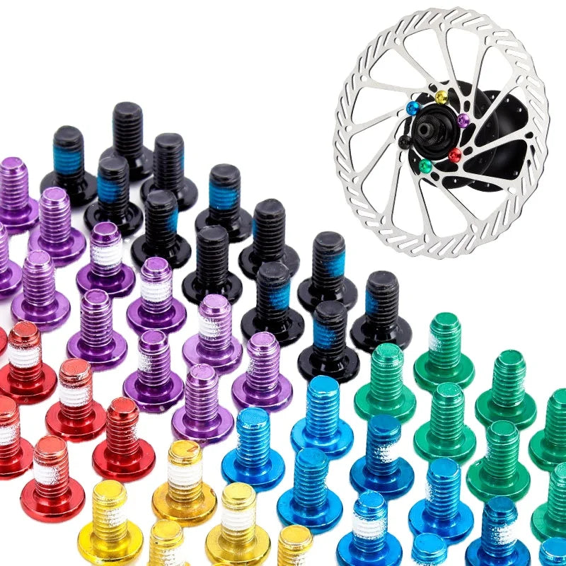 12PCS Bicycle Disc Brake Rotor Bolts T25 M5x10mm MTB Bike Alloy Steel Disc Brake Rotor Fixing Screws