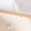 High Quality Freshwater Pearls Necklace Jewelry 925 Sterling Silver Versatile Elegant Y-shaped Double Pearl Pendant Necklace