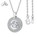 Round-shaped Smart Design VVS 1ct Round Cut Flower Pendant Silver 925 Moissanite Necklace