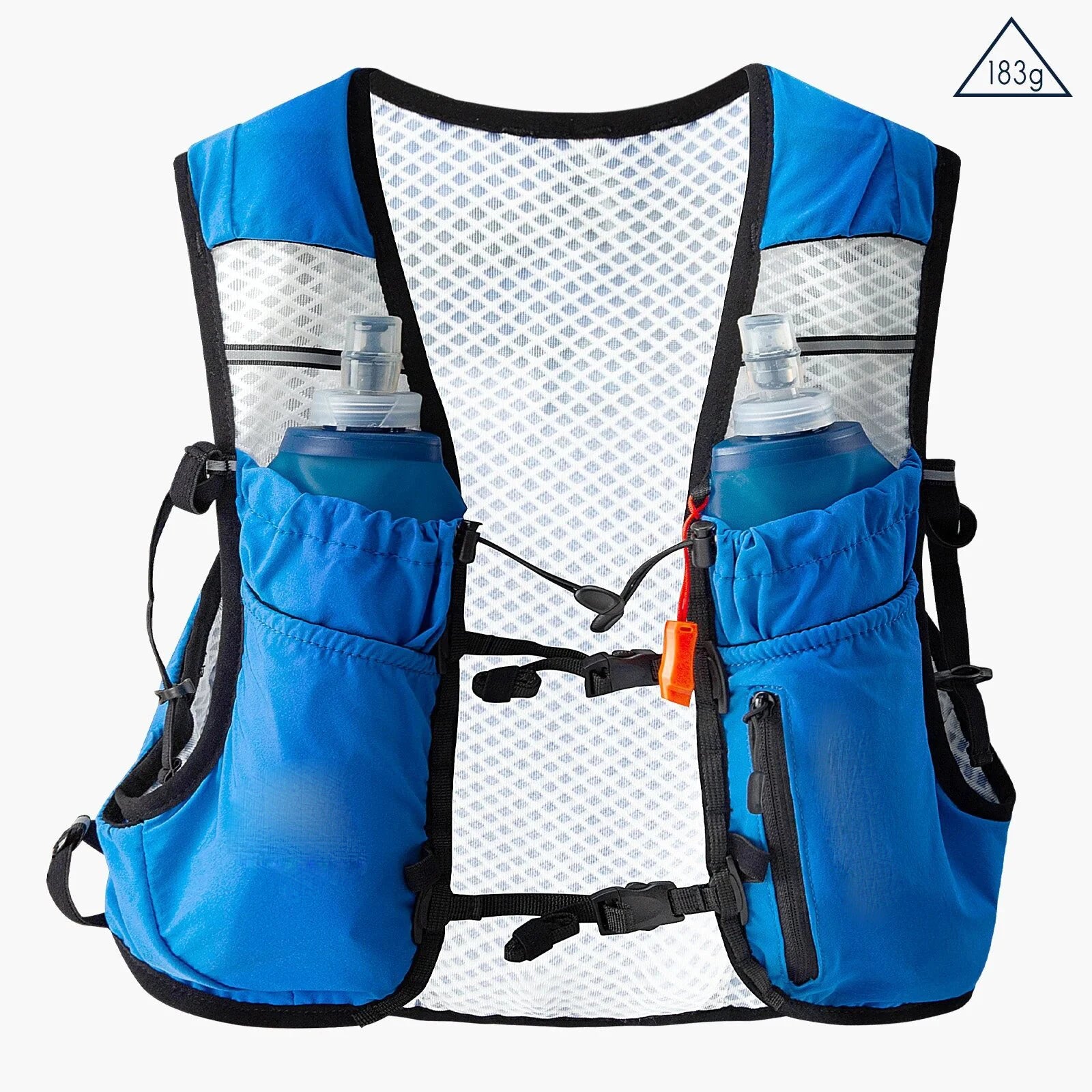 Breathable Mesh Running Vest Ergonomic Adjustable Sternum Straps & 4 Trekking Pole Holders for Outdoor Sports