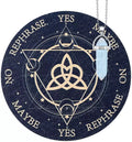 Metaphysical Message Polished Round Wooden Dowsing Divination Pendulum Board for Witchcraft Wiccan Altar
