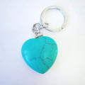 HY Multicolored Natural Crystal Stone Handmade Blue Turquoise Circle Keychains in Bulk Necklace Heart Pendant Necklace