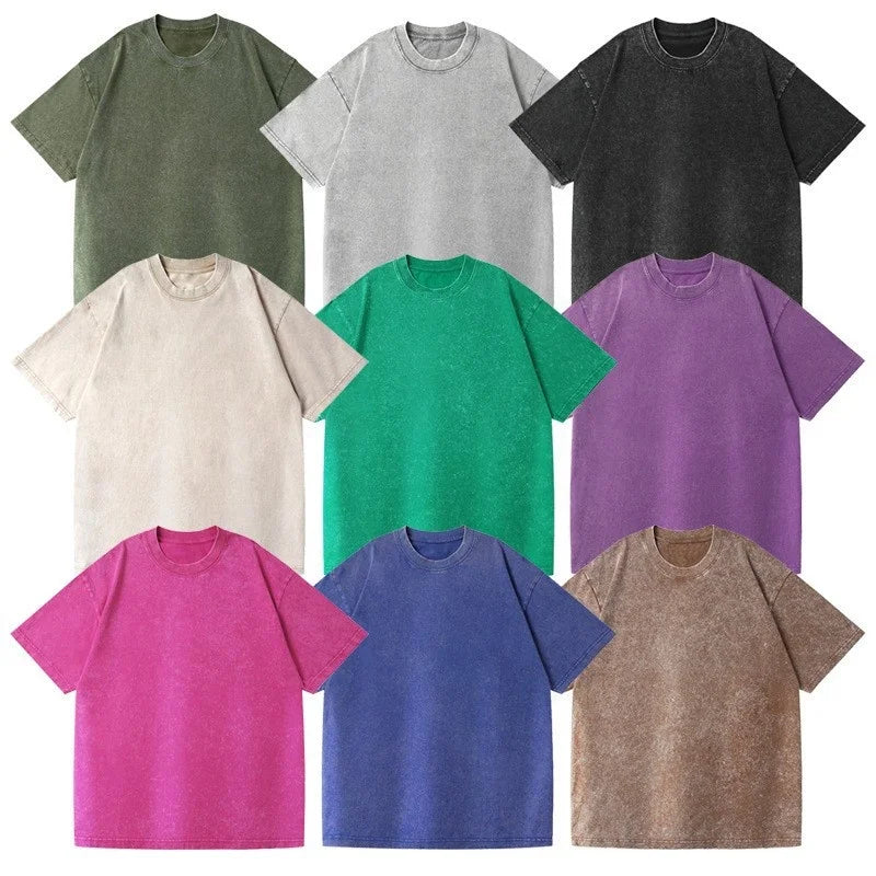 Custom Acid Wash Solid Heavy Weight Bike Tshirt 230 Grams 100% Cotton Fabric t Shirt for Women New Styles 2024