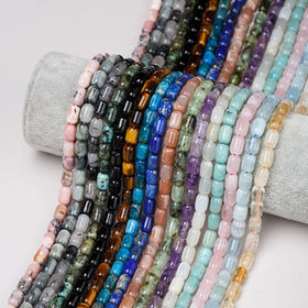 6*9mm Natural Quartz Amethyst Tiger Eyes Stone Moonstone Opal Lapis Lazuli Barrel Shape Loose Beads for Jewelry Making