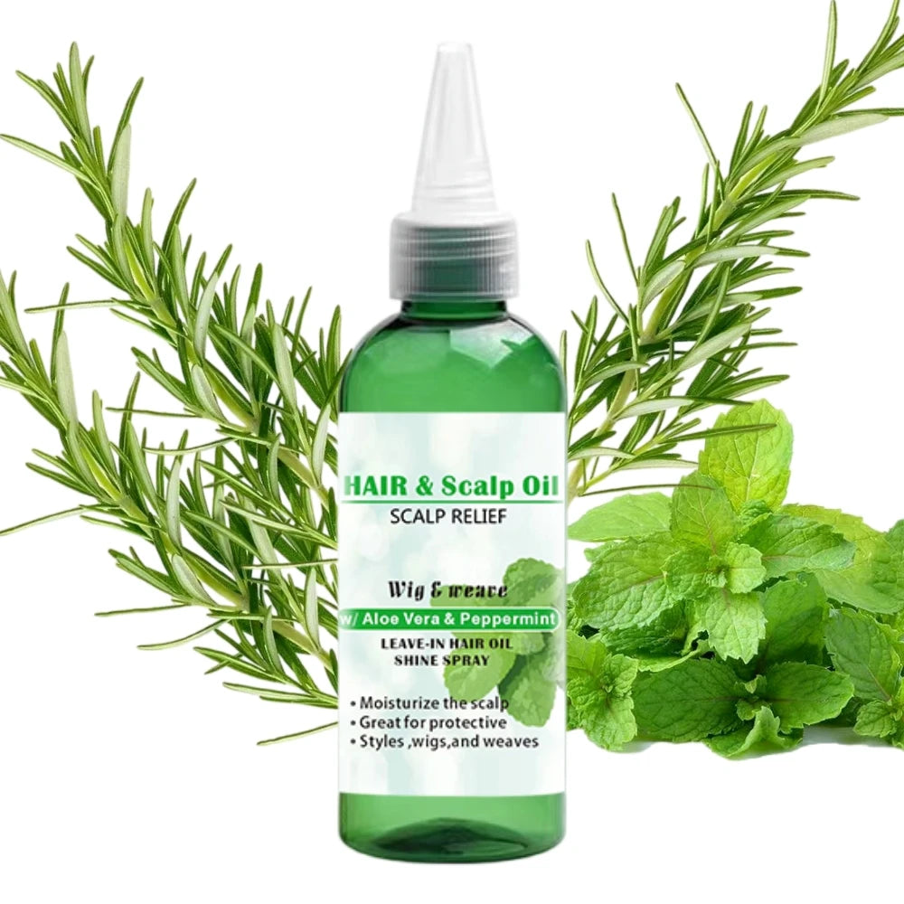 Private Label 100% Natural Organic Peppermint & Tea Tree Oil Leave-In Scalp Itching Relief for Anti-Hair Loss