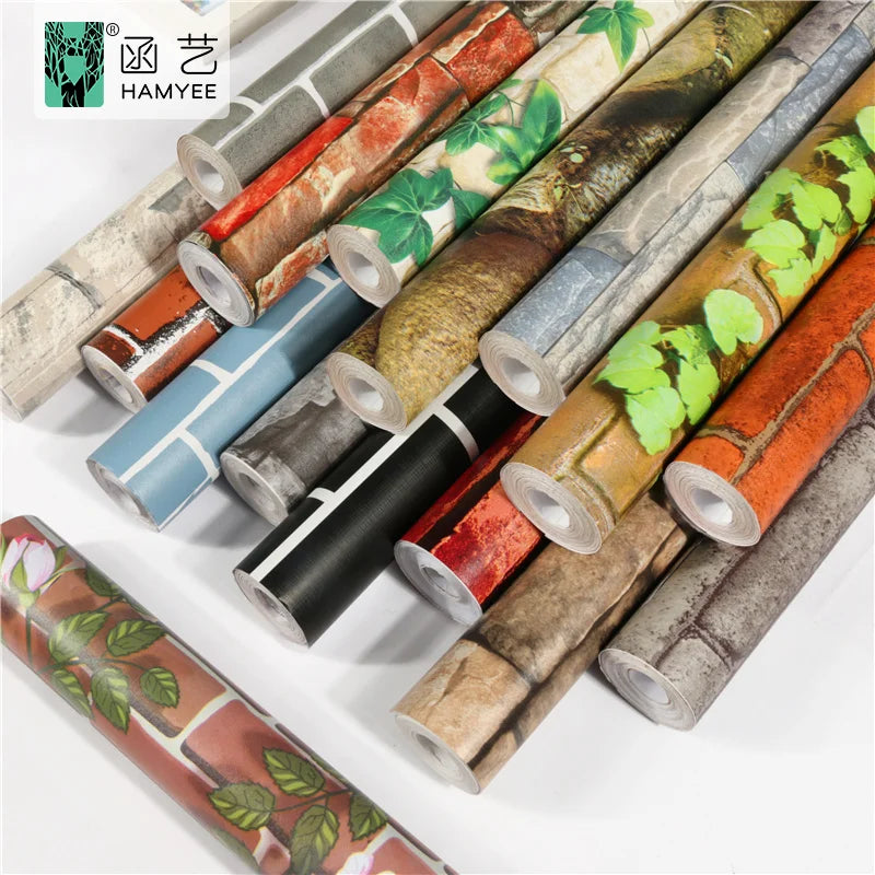 Brick Pvc Waterproof Wallpaper 3d Home Decoration Self Adhesive Wallpaper