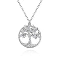 925 Sterling Silver Gemstone Family Tree of Life Pendant Necklace for Women