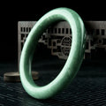 Women's Retro Style Jadeite Bracelet Wholesale Jade Bangle Emerald Green Floating Flower Nature Stone Bangle