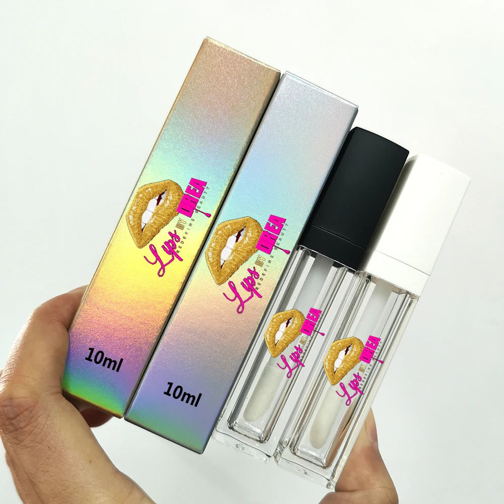 10ml Unique Square Lipgloss Bottle Custom DIY Logo Wholesale Empty Lip Gloss Tubes with Wand