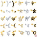 R.Gem. 18G 925 Sterling Silver Simple Tiny Dainty Dainty Lobe Helix Cartilage Stud Piercing Labret Tragus Earrings