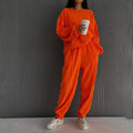 Wholesale Jogger Jumpers Gym Custom Workout Ribbed 2 Piece Jogger Set Oversize Hoodie Women Cotton Two Piece Pants Set