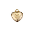 SY Custom Stainless Steel Heart Pendant with Engraved Sun Pattern Jewelry Necklace Pendant