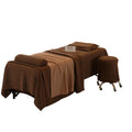 Dark Brown Professional Customized Beauty Bed Sheets Massage Bed Sheet Set With logo