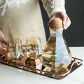 New Arrival Luxury Glass Water Pot Cup Set Cold Glass Water Kettle Tea Pot