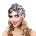 Last Ladies Knotted Flower Pattern Print Headwrap Turban African Muslim Headscarf Bonnet Hijab Turban