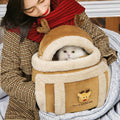Portable Fashion Modern Polyester Cat Transport Backpack Animal Pattern Luxury Car Seat Outdoor Furry Warm Winter Pet Carrier