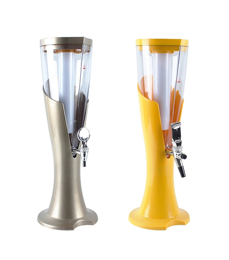 Custom Logo 3L Portable Metal Keg with LED Light Tap Automatic Beverage Dispenser Wine & Beer Tower for Bar Tools