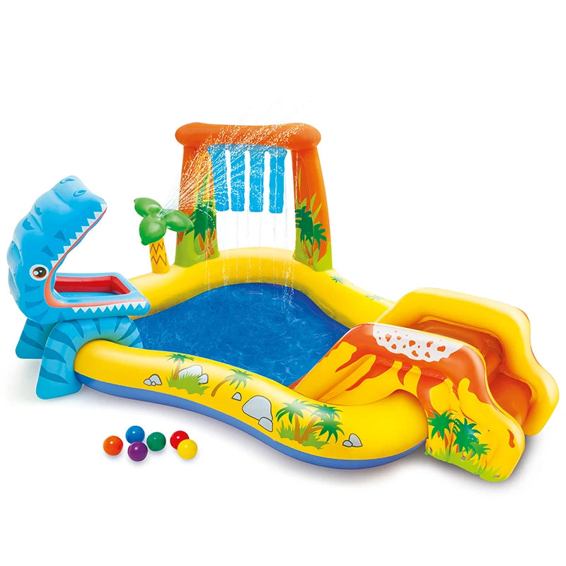 B02 Wholesale INTEX 57444 Dinosaur Play Center Water Park Inflatable Swimming Pool Slides Sprinkler Pool Dinosaur Play Center