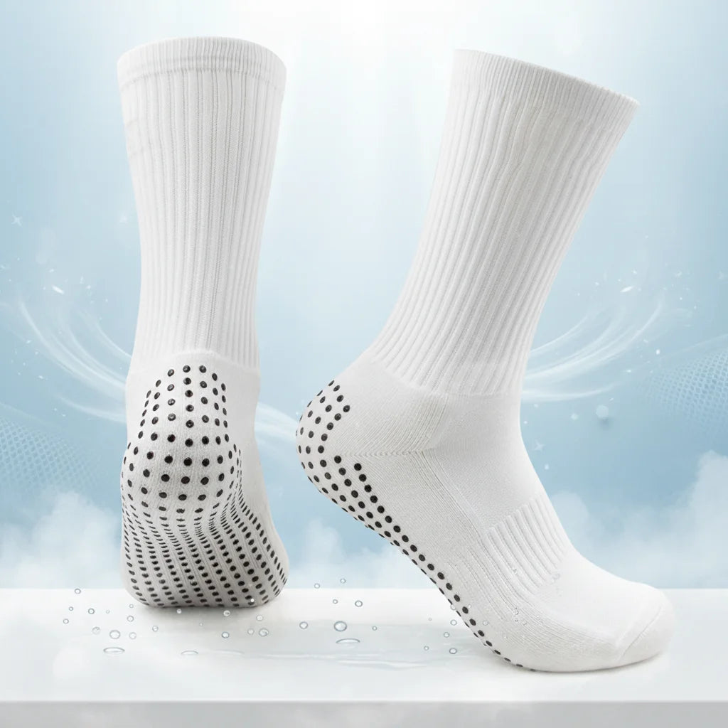 Jacquard Knitted Crew Cotton Cuff Socks for Youth Athletes Autumn Sports Breathable Football Socks Custom Funny Bottom Men's
