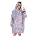 New Luminous Thickened Plush Pajamas and TV Blanket Unicorn Flannel Hooded Cover Fashionable Accessories