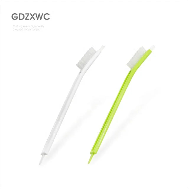Multi Functional 2-in-1 Long Handle Kitchen Cleaning Brush with PBT Bristles Lightweight Plastic Design 210mm 2 Colors