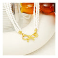 Free Design Necklace Women's 925 Sterling Silver Pearl Necklace Fashion with 18K Gold High-grade Collar