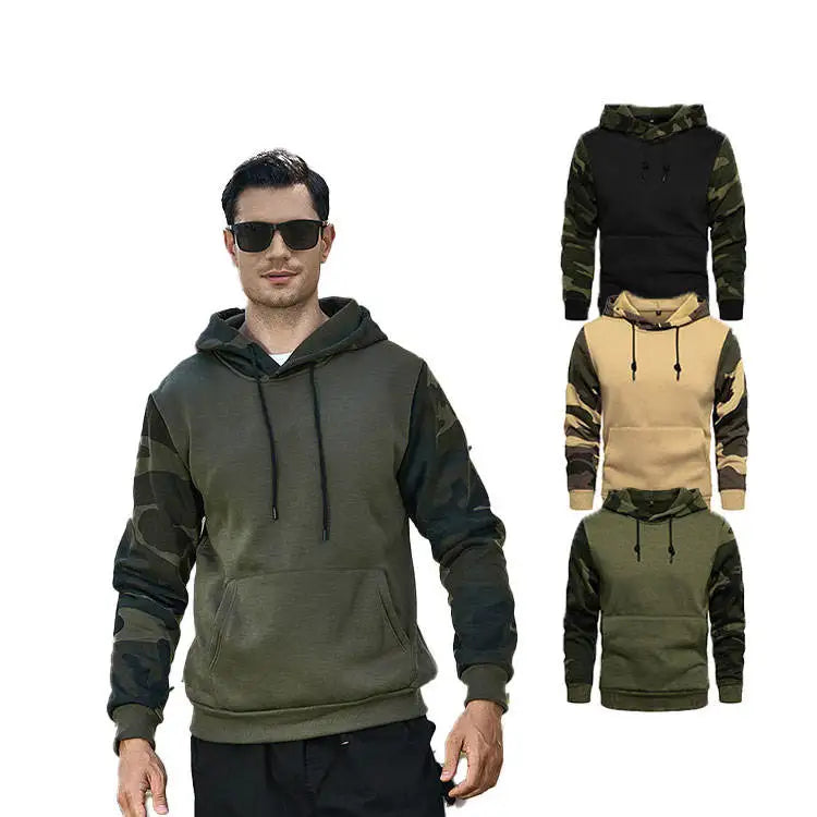 Custom Heavyweight Fitted Loose Plus Size Colorblock Youth Camo Hoodie Camouflage 100% Polyester Pullover Hoodies&sweatshirts