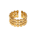 BM Waterproof HollowRing Stainless Steel Layered Gold Rings