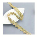 AHot Sale Wholesale Eco-Friendly 1.8cm Polyester Golden Guipure Embroidery Border Lace Trim Fabric for Saree Dress Garment JDB20