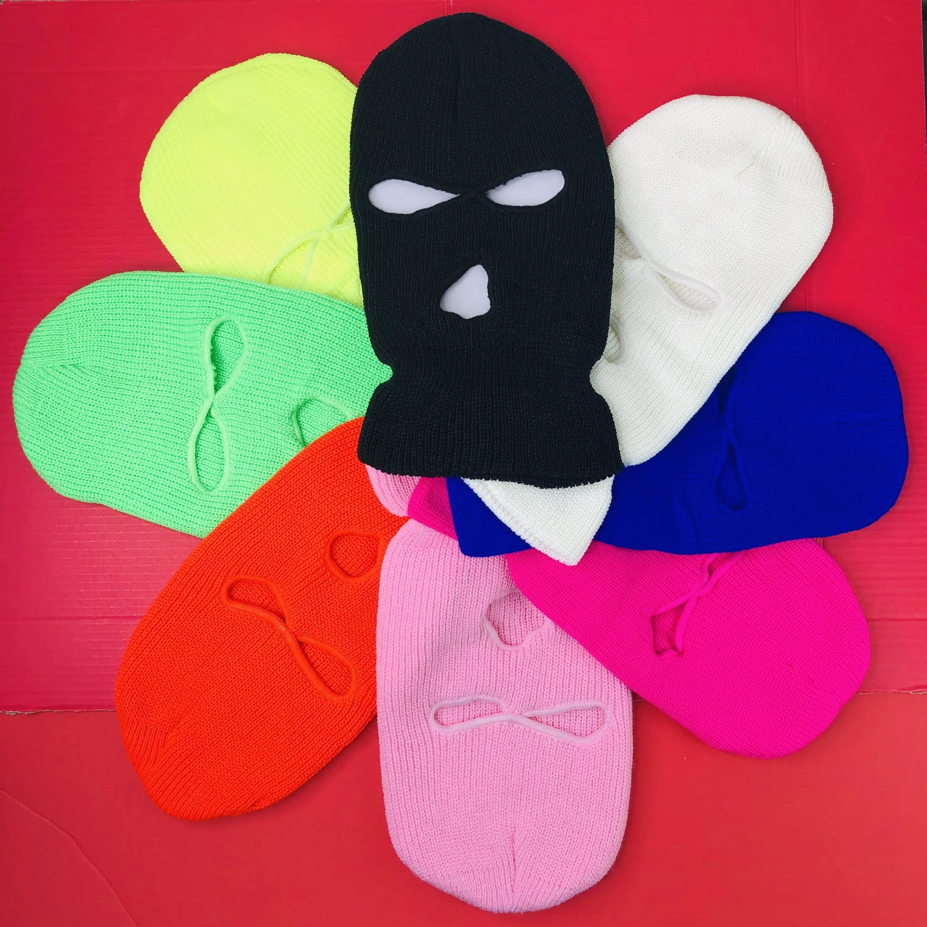 Ski Mask With 3 Hole Crochet Balaclava Custom Fashion Warm Outdoor Adult Knitted Hat