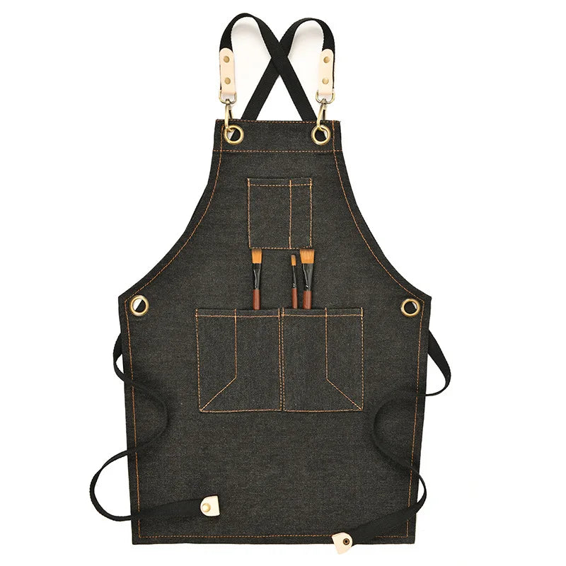 Primary School Art Teacher Print Apron for Oil and Ceramic Painting Versatile and Stylish