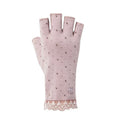 Fashion Women Flora Printed Cotton Polyester Fingerless Gloves Cooling UV Protection Eco-Friendly Outdoor Fishing Sports