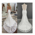 12626# Custom Exquisite V-neck Backless Spaghetti Straps Mermaid Wedding Dress for Women Bridal Gown Prom Party Evening Dresses