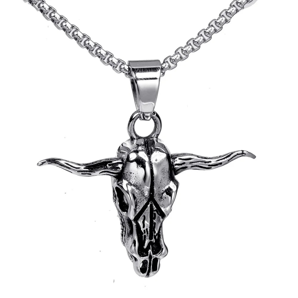 Fashion Stainless Steel Sterling Silver Exaggerated Larimar Animal Pendant Necklace