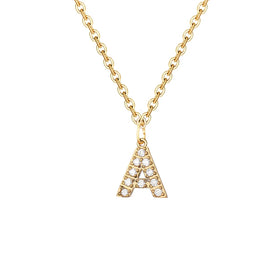 Lateefah Zirconia 26 Letter A-Z Initial Alphabet Pendant Necklace Stainless Steel Necklace Jewelry for Women